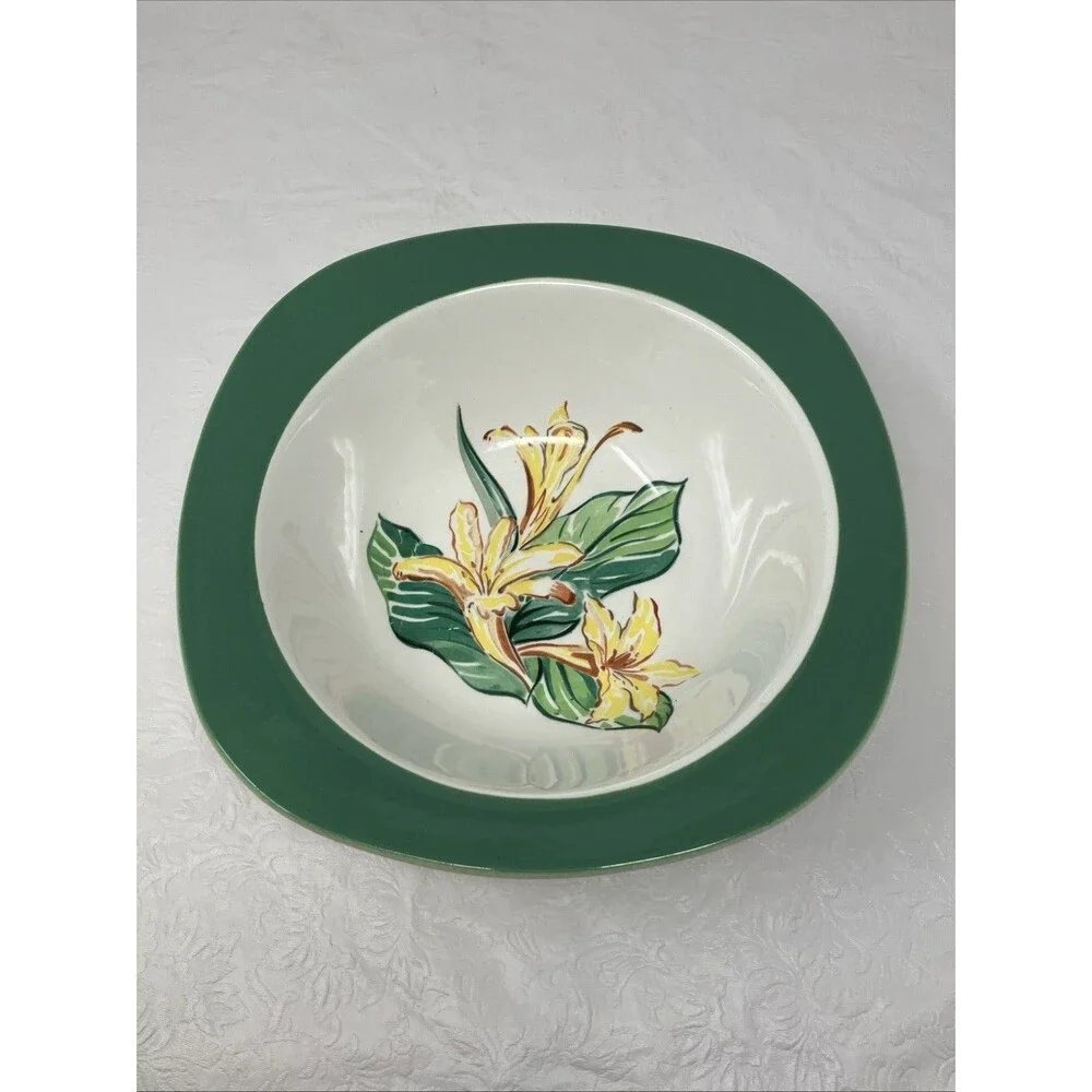 Taylor Smith & Taylor Conversation DAYLILY Round Serving Bowl 9” Rimmed